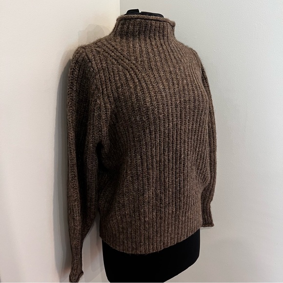 Madewell Loretto Funnel Neck Sweater in Heather Otter - Picture 7 of 16